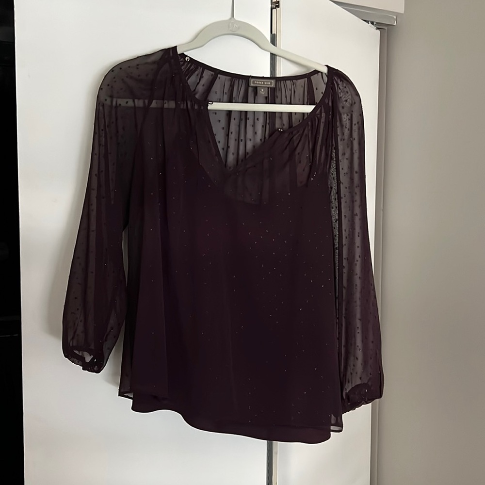 Jcrew purple cami with stitched detailed shell size small